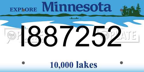 I887252 Minnesota License Plate