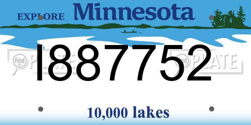 I887752 Minnesota License Plate