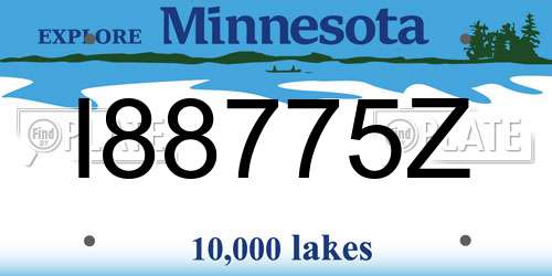 I88775Z Minnesota License Plate