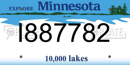 I887782 Minnesota License Plate