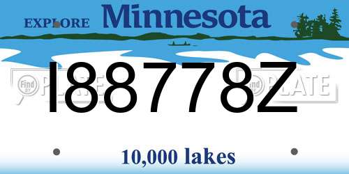 I88778Z Minnesota License Plate