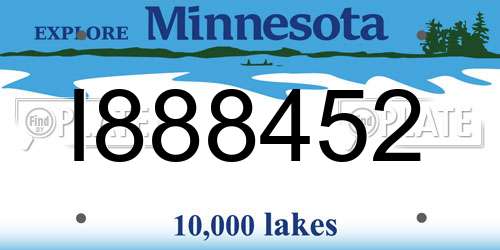 I888452 Minnesota License Plate