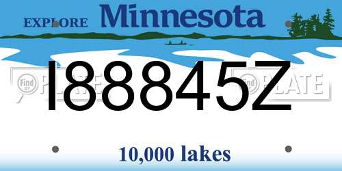 I88845Z Minnesota License Plate
