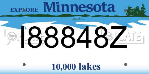 I88848Z Minnesota License Plate