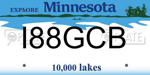 I88GCB Minnesota License Plate