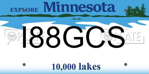 I88GCS Minnesota License Plate