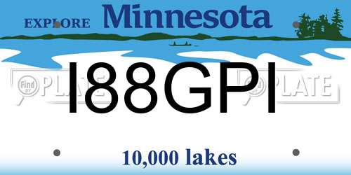 I88GPI Minnesota License Plate