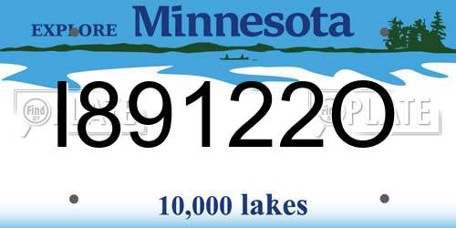 I89122O Minnesota License Plate