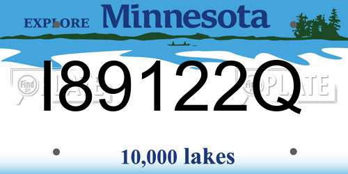 I89122Q Minnesota License Plate