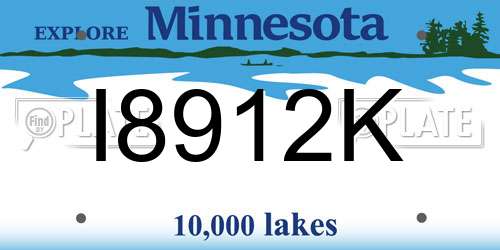 I8912K Minnesota License Plate