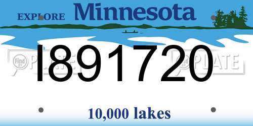 I891720 Minnesota License Plate