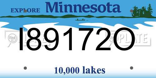 I89172O Minnesota License Plate