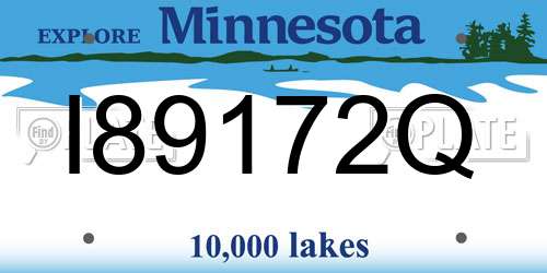 I89172Q Minnesota License Plate