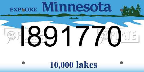 I891770 Minnesota License Plate