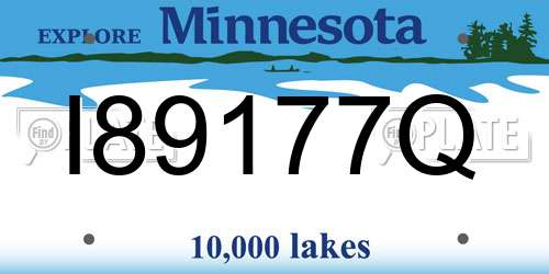 I89177Q Minnesota License Plate