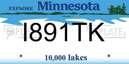 I891TK Minnesota License Plate