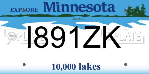 I891ZK Minnesota License Plate