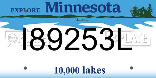 I89253L Minnesota License Plate