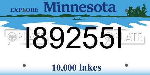 I89255I Minnesota License Plate