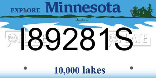 I89281S Minnesota License Plate