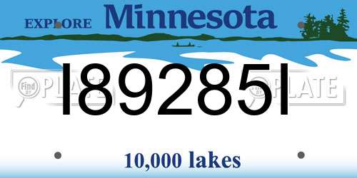 I89285I Minnesota License Plate