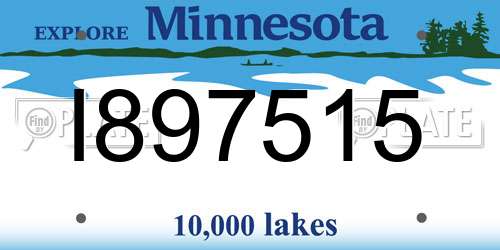 I897515 Minnesota License Plate