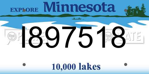 I897518 Minnesota License Plate