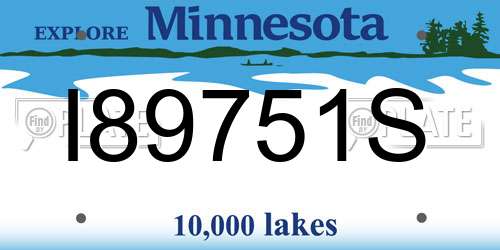 I89751S Minnesota License Plate