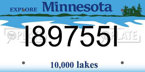 I89755I Minnesota License Plate