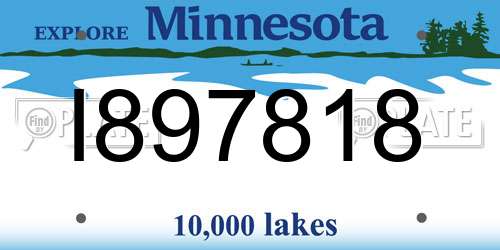 I897818 Minnesota License Plate
