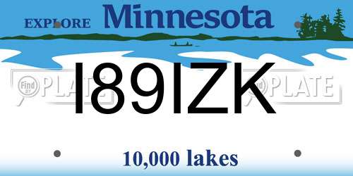 I89IZK Minnesota License Plate