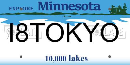 I8TOKYO Minnesota License Plate
