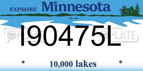 I90475L Minnesota License Plate