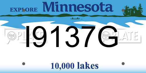 I9137G Minnesota License Plate