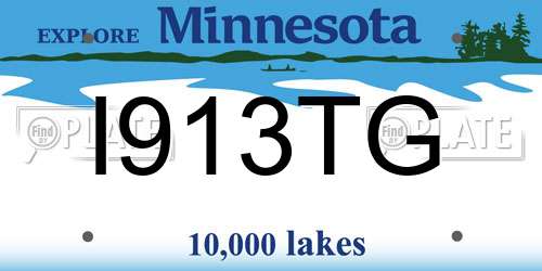 I913TG Minnesota License Plate