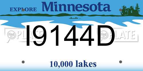 I9144D Minnesota License Plate