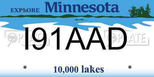 I91AAD Minnesota License Plate
