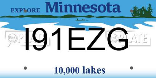 I91EZG Minnesota License Plate