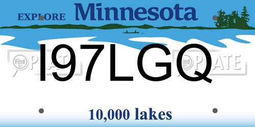 I97LGQ Minnesota License Plate