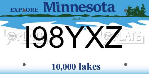 I98YXZ Minnesota License Plate