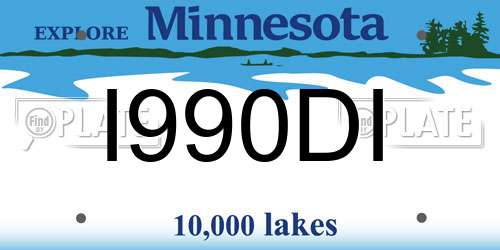 I990DI Minnesota License Plate