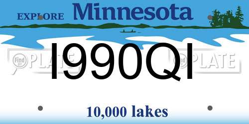 I990QI Minnesota License Plate