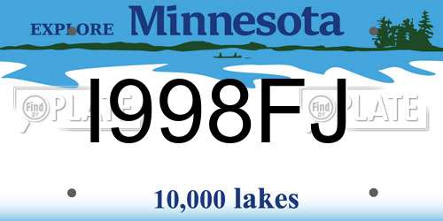 I998FJ Minnesota License Plate