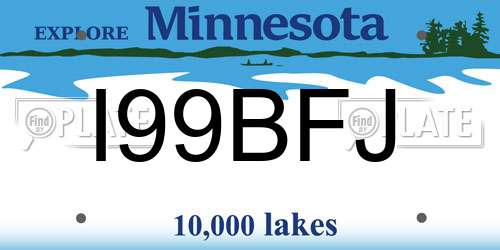 I99BFJ Minnesota License Plate