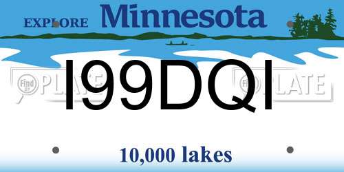 I99DQI Minnesota License Plate