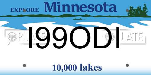 I99ODI Minnesota License Plate