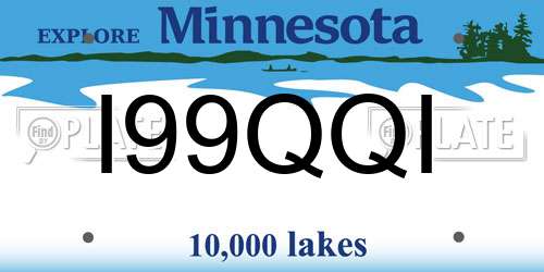 I99QQI Minnesota License Plate