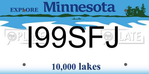 I99SFJ Minnesota License Plate