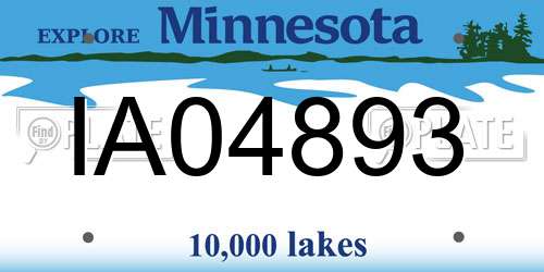 IA04893 Minnesota License Plate