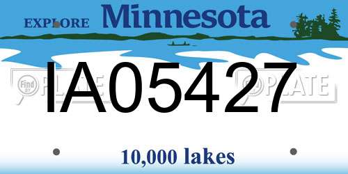 IA05427 Minnesota License Plate